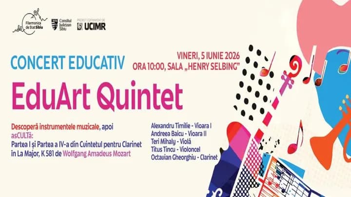 Sibiu: Concert educativ - EduArt Quintet