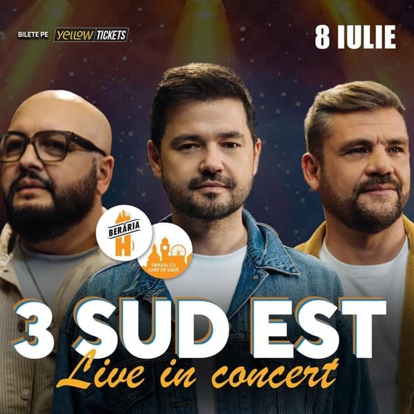3 SUD EST în concert la Berăria H pe 8 iulie // bilete la jumătate
