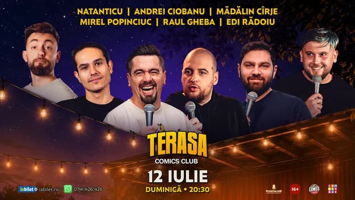 Stand-up cu Natanticu, Ciobanu, Cîrje, Mirel, Raul Gheba și Edi Rădoiu pe Terasa ComicsClub!