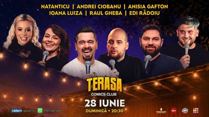 Stand-up cu Natanticu, Ciobanu, Ioana Luiza, Anisia, Raul și Edi pe Terasa ComicsClub!