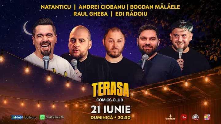 Stand-up cu Natanticu, Raul, Ciobanu, Mălăele și Edi pe Terasa ComicsClub!