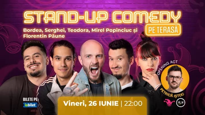 The Fool Terasa: Stand-up comedy cu Bordea, Serghei, Teodora, Mirel Popinciuc si Florentin Paune