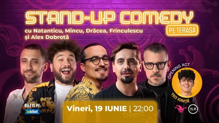 The Fool Terasa: Stand-up comedy cu Natanticu, Mincu, Drăcea, Frînculescu și Alex Dobrotă