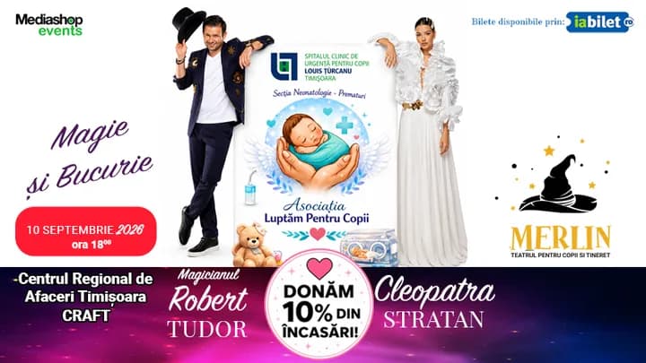 Timisoara: Magie si bucurie @ Magicianul Robert Tudor si Cleopatra Stratan